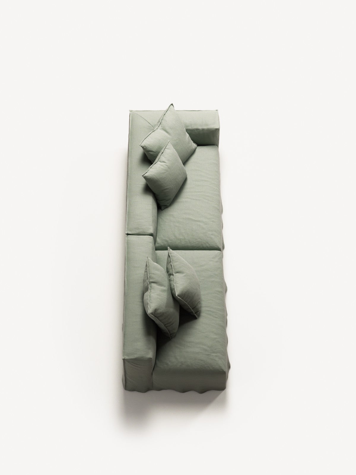 NOMAD - 3 Seat with open end - Left - Pure Linen Vivid Green