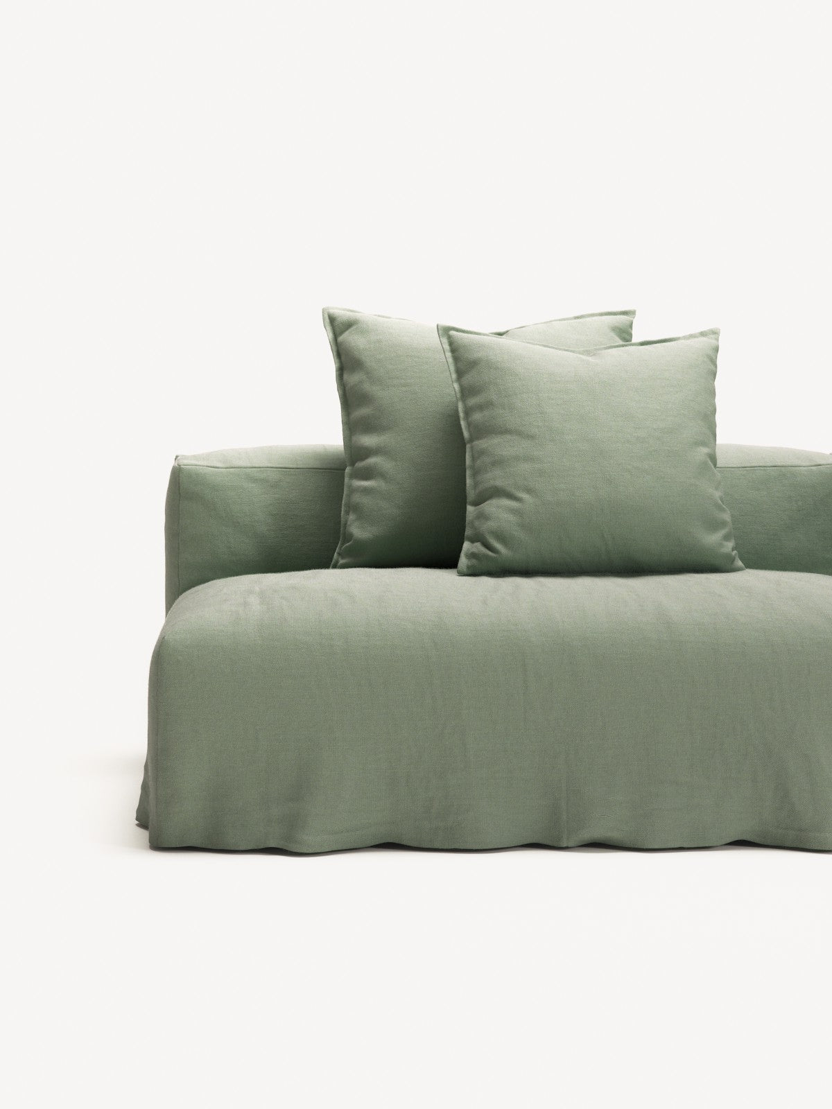 NOMAD - 3 Seat with open end - Left - Pure Linen Vivid Green