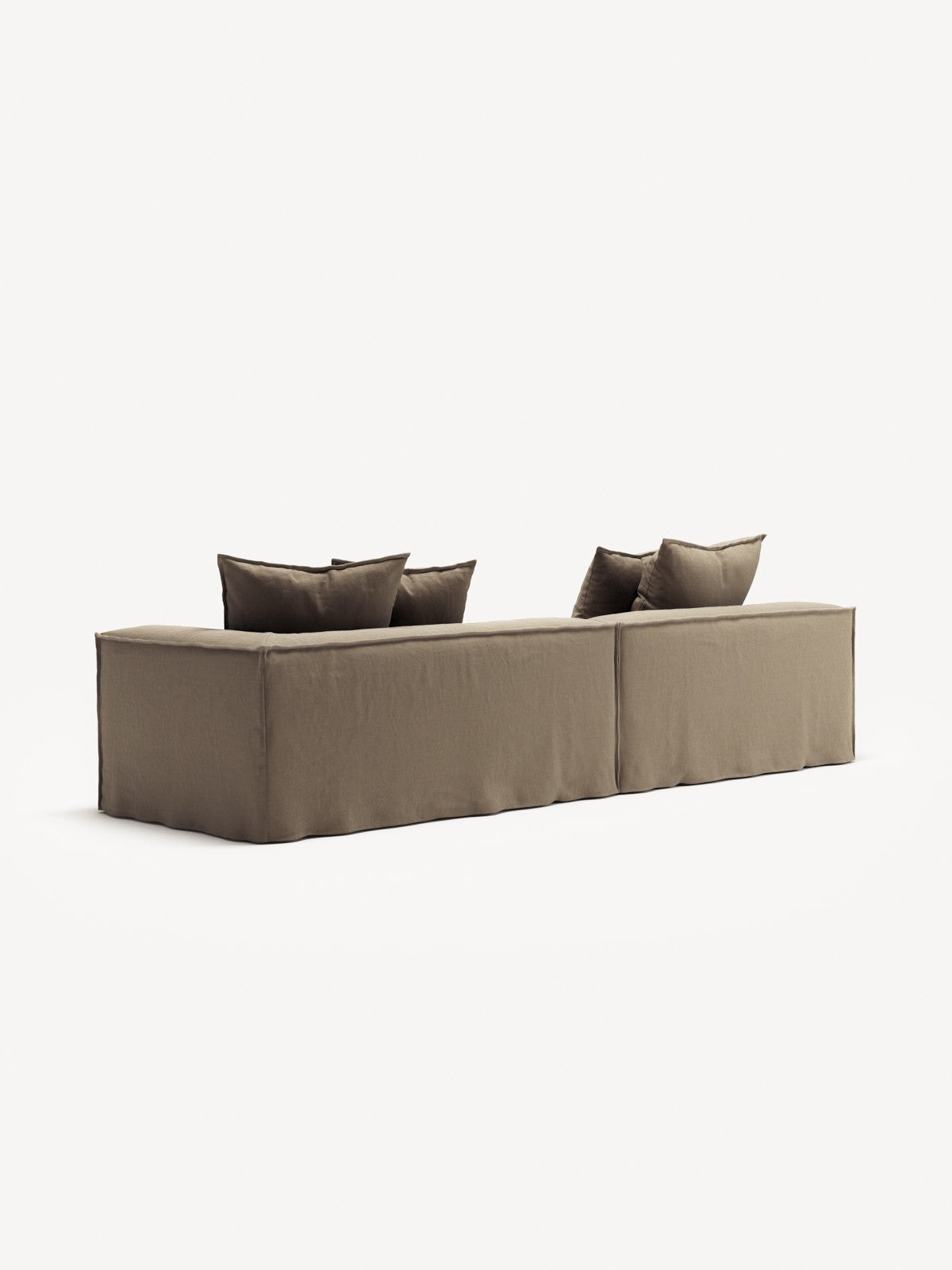 NOMAD - 3 Seat with open end - Left - Pure Linen Natural