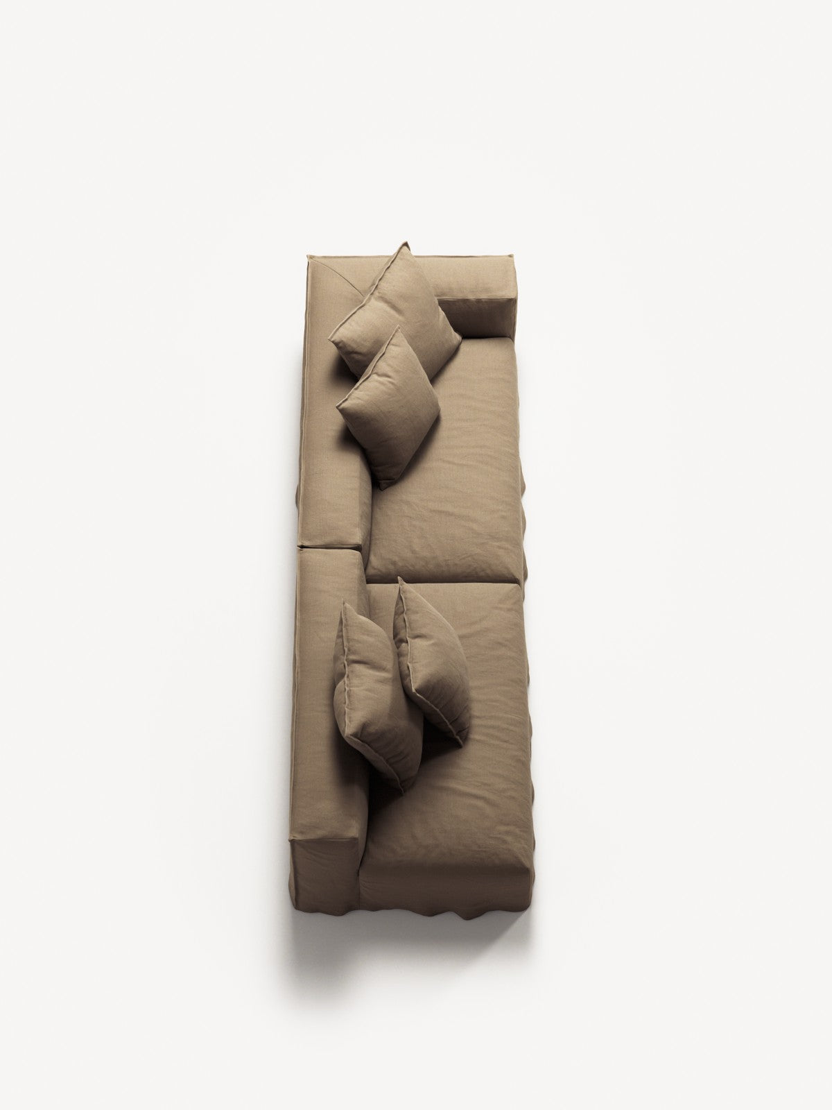 NOMAD - 3 Seat with open end - Left - Pure Linen Natural