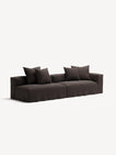NOMAD - 3 Seat with open end - Left - Pure Linen Truffle Brown