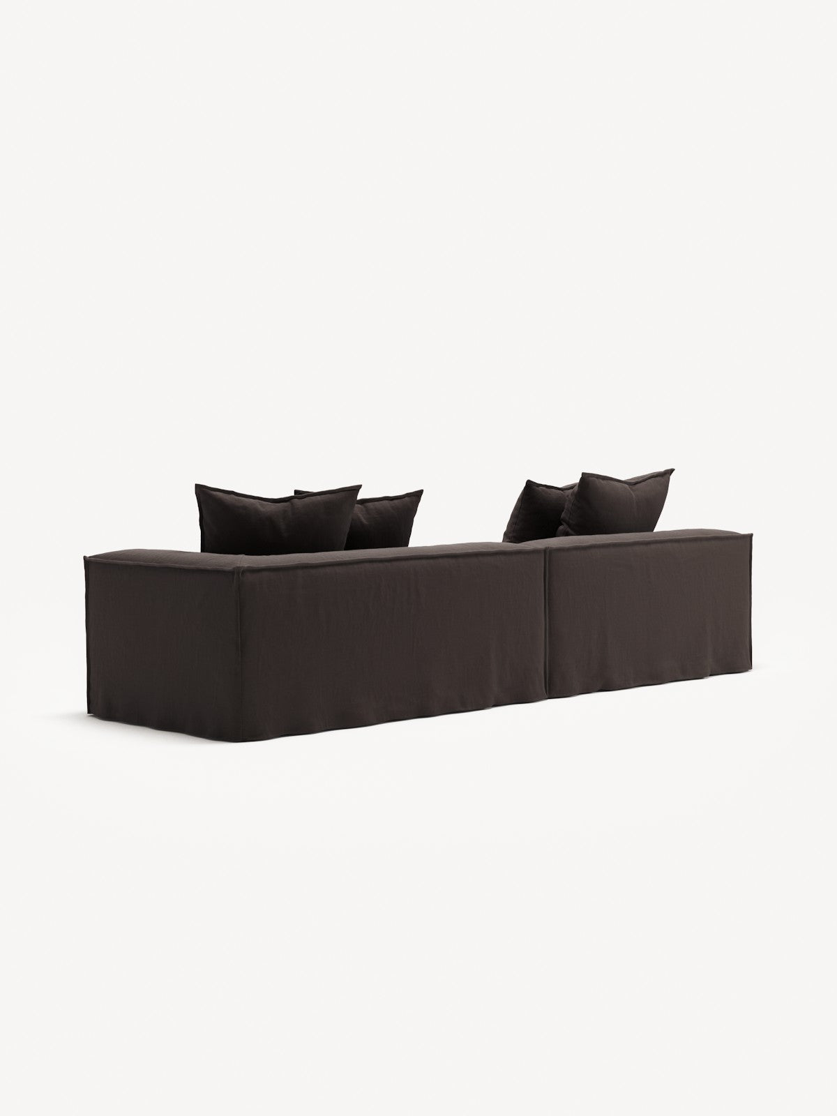 NOMAD - 3 Seat with open end - Left - Pure Linen Truffle Brown