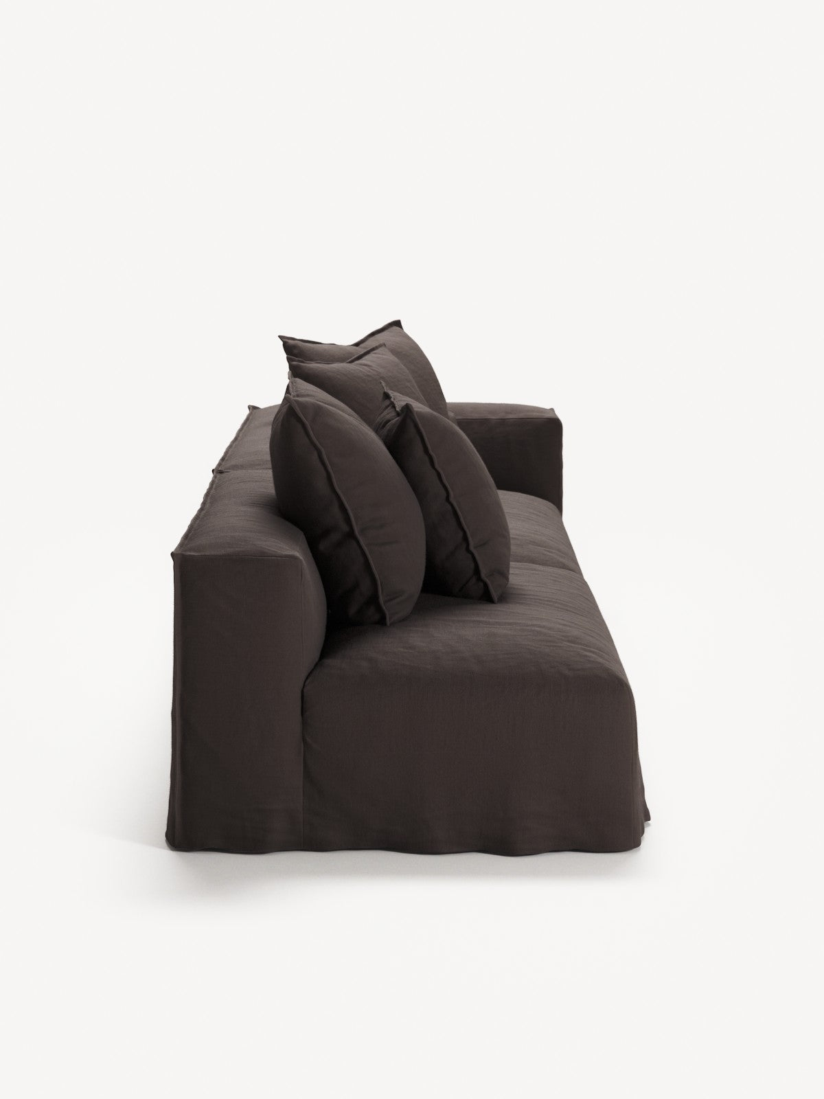 NOMAD - 3 Seat with open end - Left - Pure Linen Truffle Brown