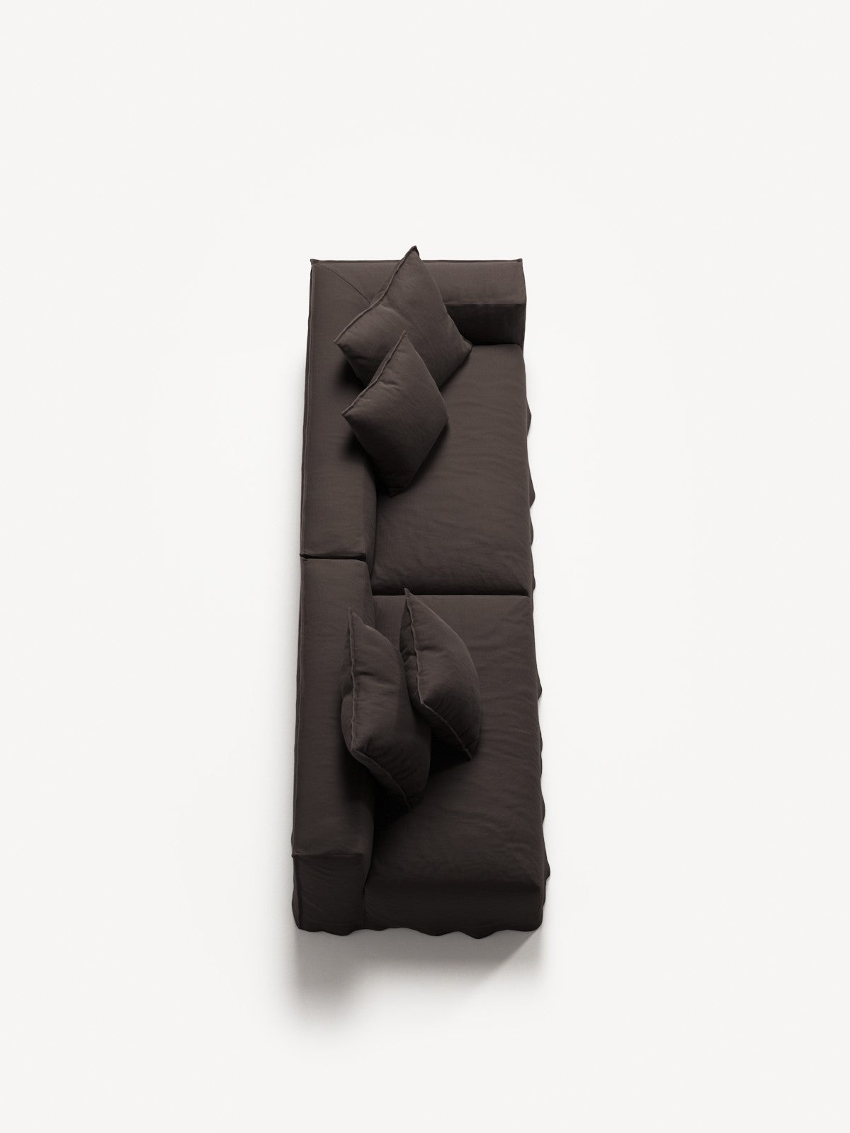 NOMAD - 3 Seat with open end - Left - Pure Linen Truffle Brown