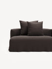 NOMAD - 3 Seat with open end - Left - Pure Linen Truffle Brown