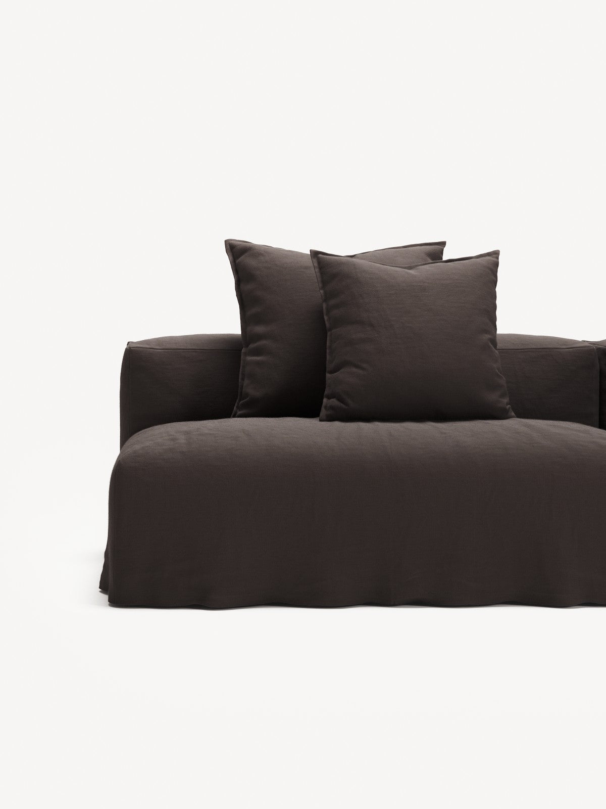 NOMAD - 3 Seat with open end - Left - Pure Linen Truffle Brown