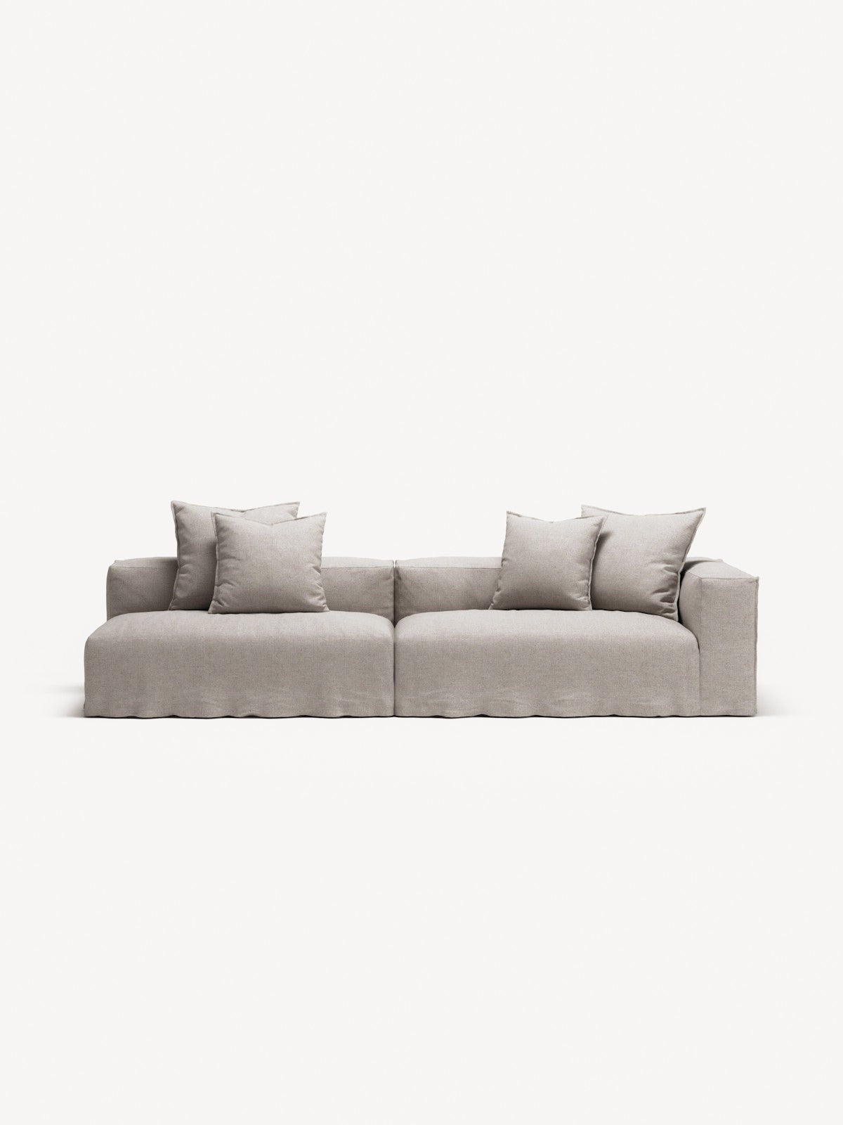 NOMAD - 3 Seat with open end - Left - Textured Blend Beige