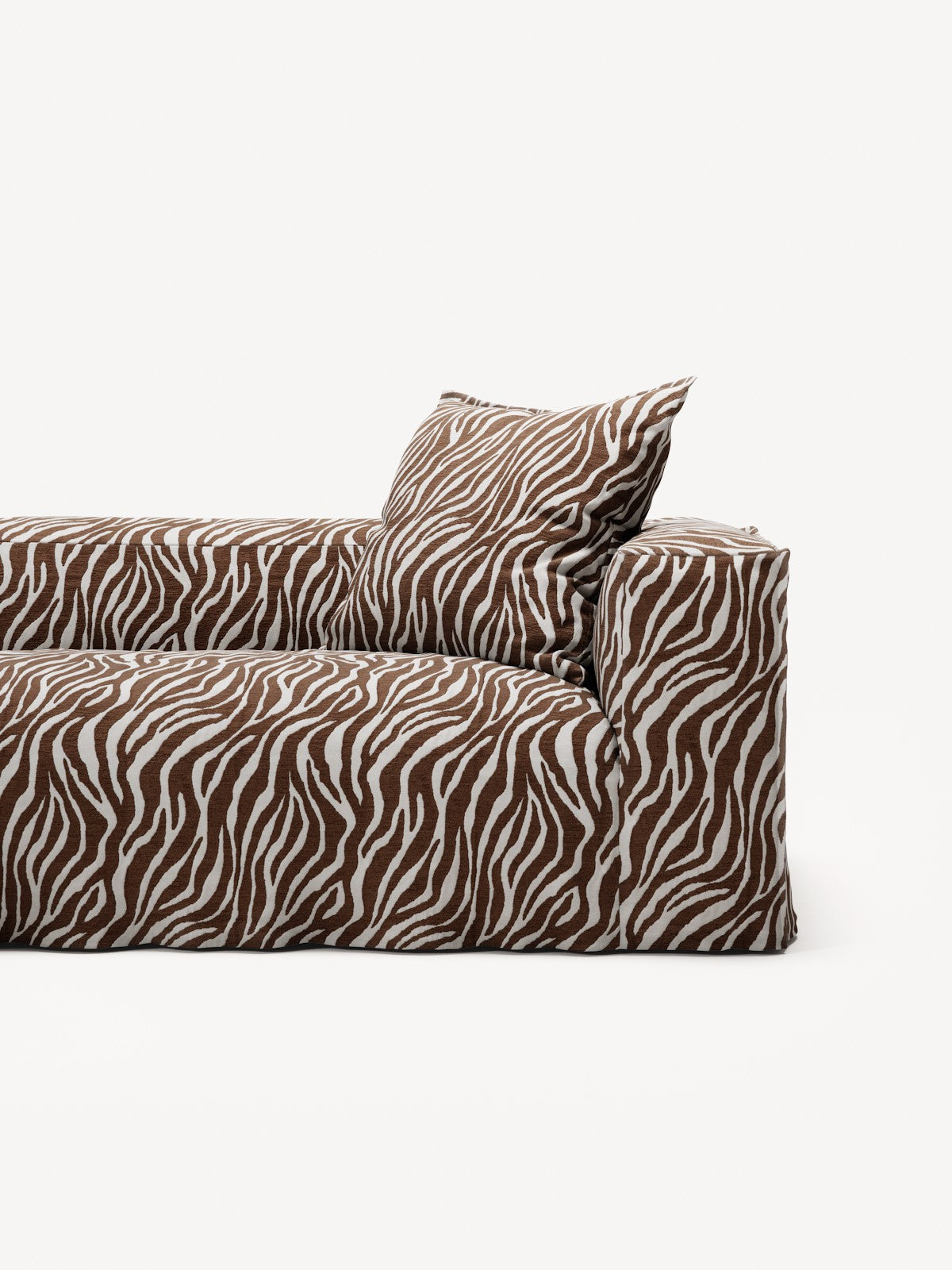NOMAD - 4 Seat Corner - Left - Chenille Jacquard Zebra Brown White