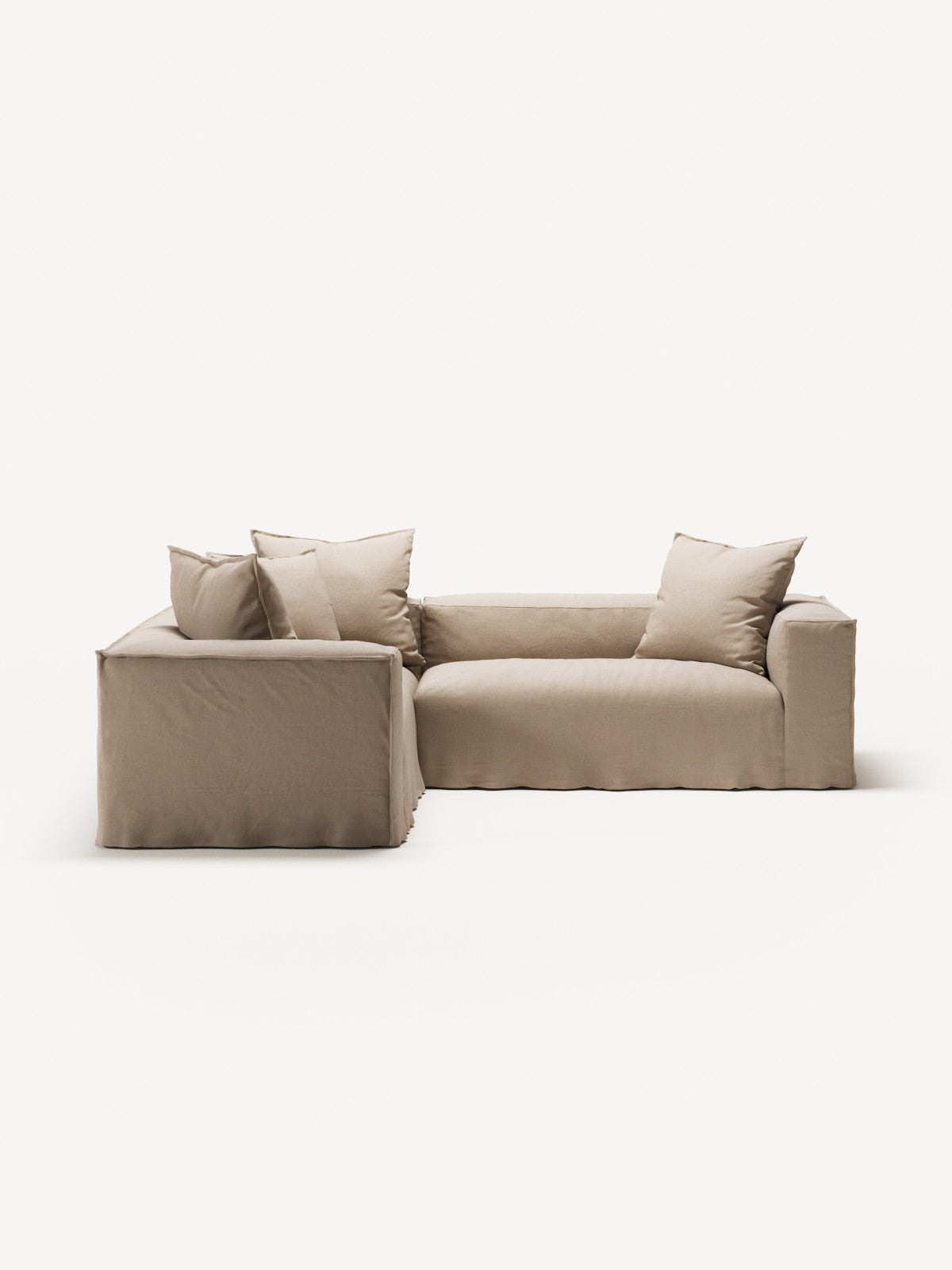 NOMAD - 4 Seat Corner - Left - Brushed Cotton Sandy Beige