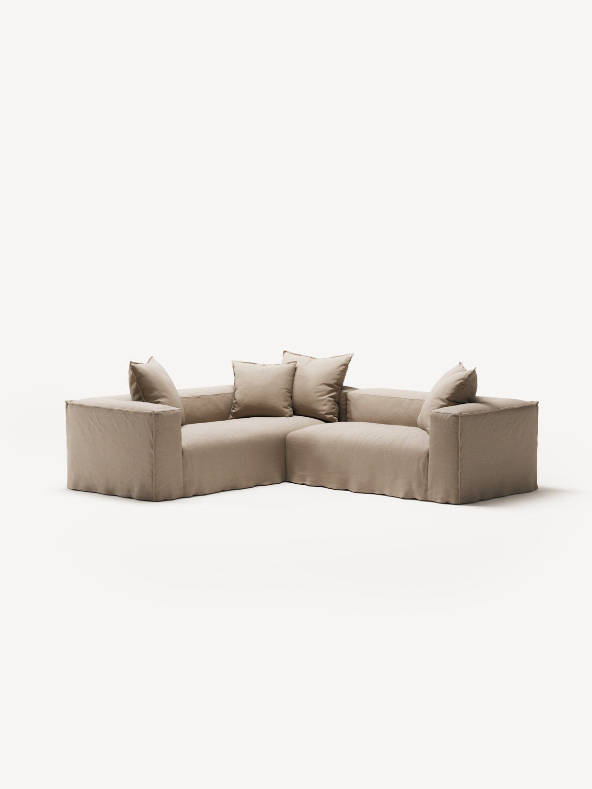 NOMAD - 4 Seat Corner - Left - Brushed Cotton Sandy Beige