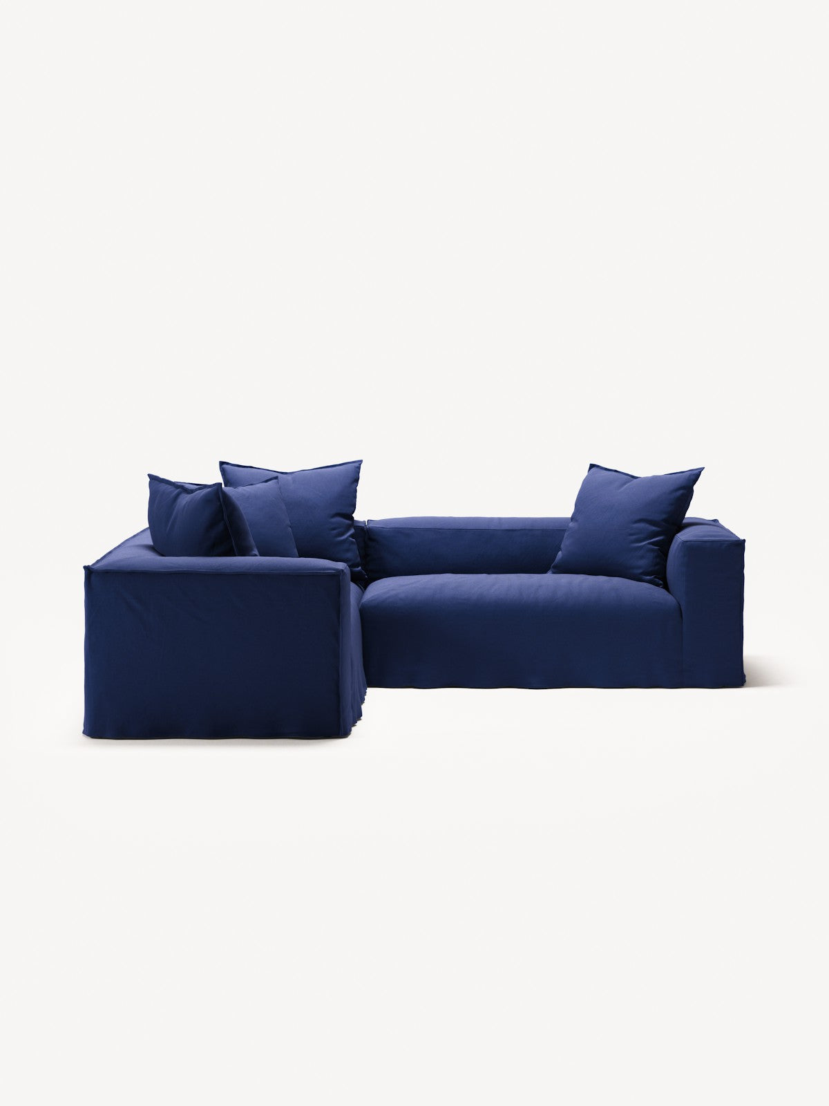NOMAD - 4 Seat Corner - Left - Brushed Cotton Dark Blue