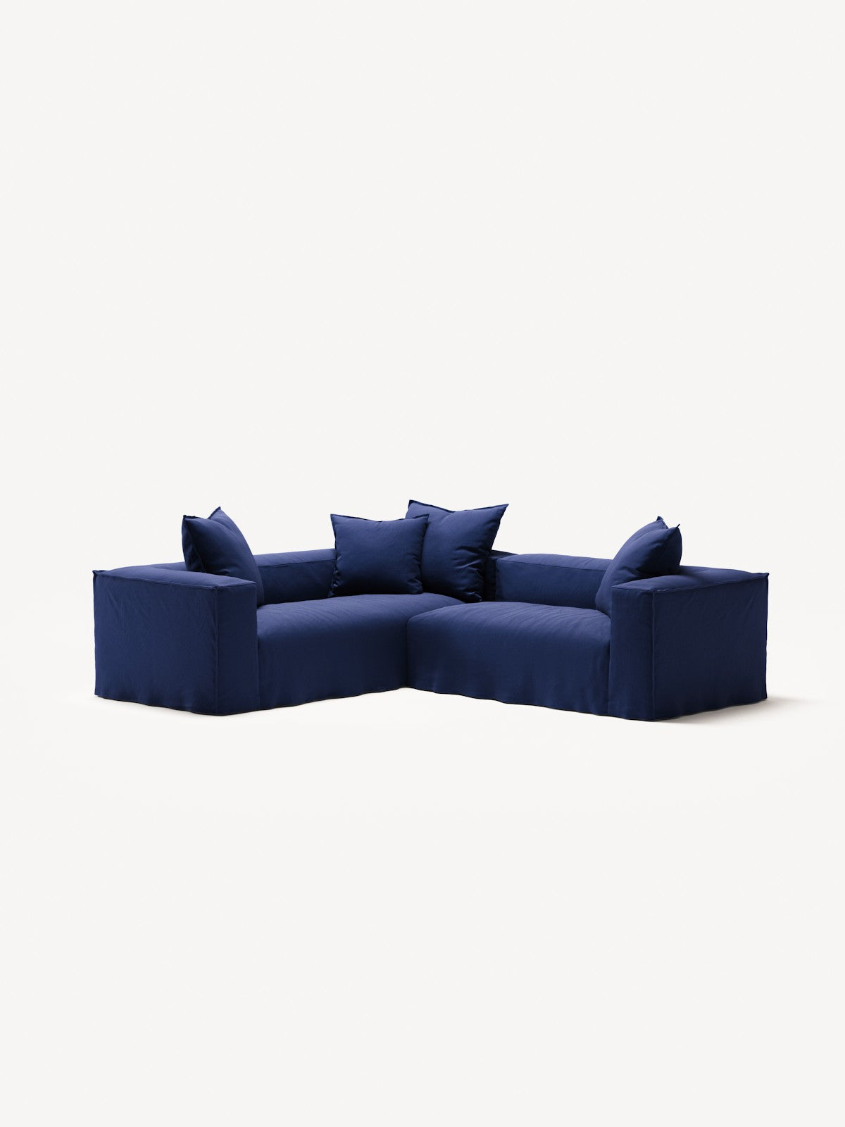 NOMAD - 4 Seat Corner - Left - Brushed Cotton Dark Blue