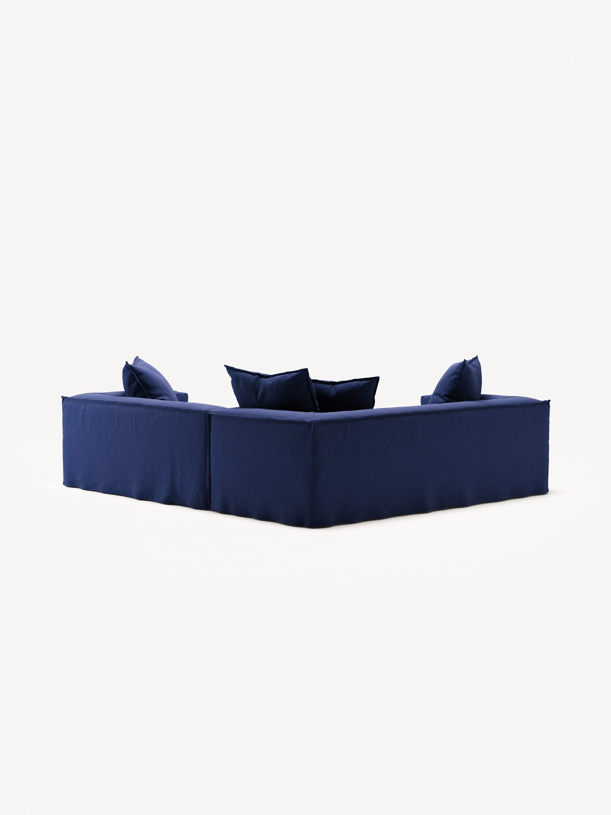 NOMAD - 4 Seat Corner - Left - Brushed Cotton Dark Blue