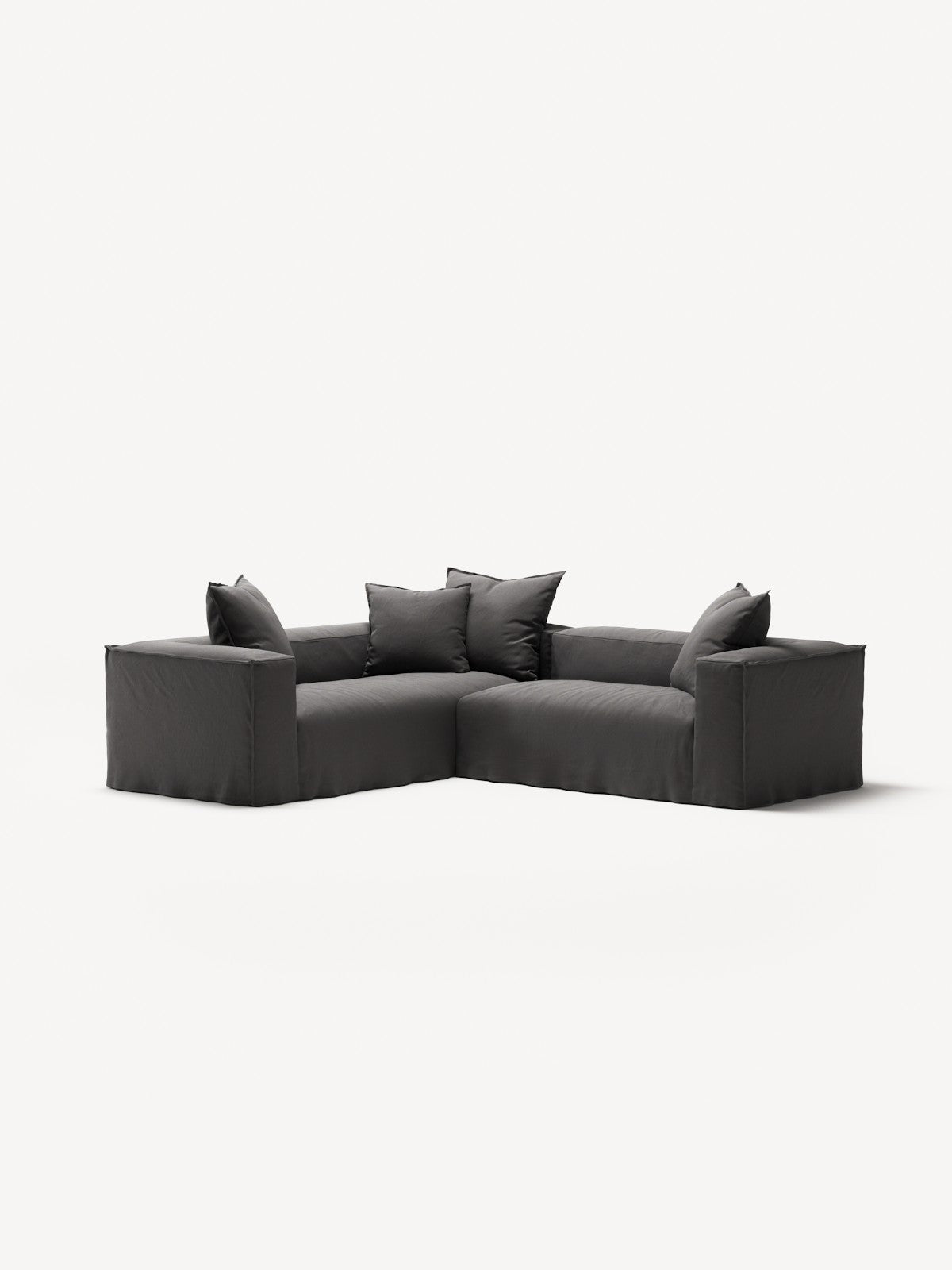 NOMAD - 4 Seat Corner - Left - Brushed Cotton Dark Gray