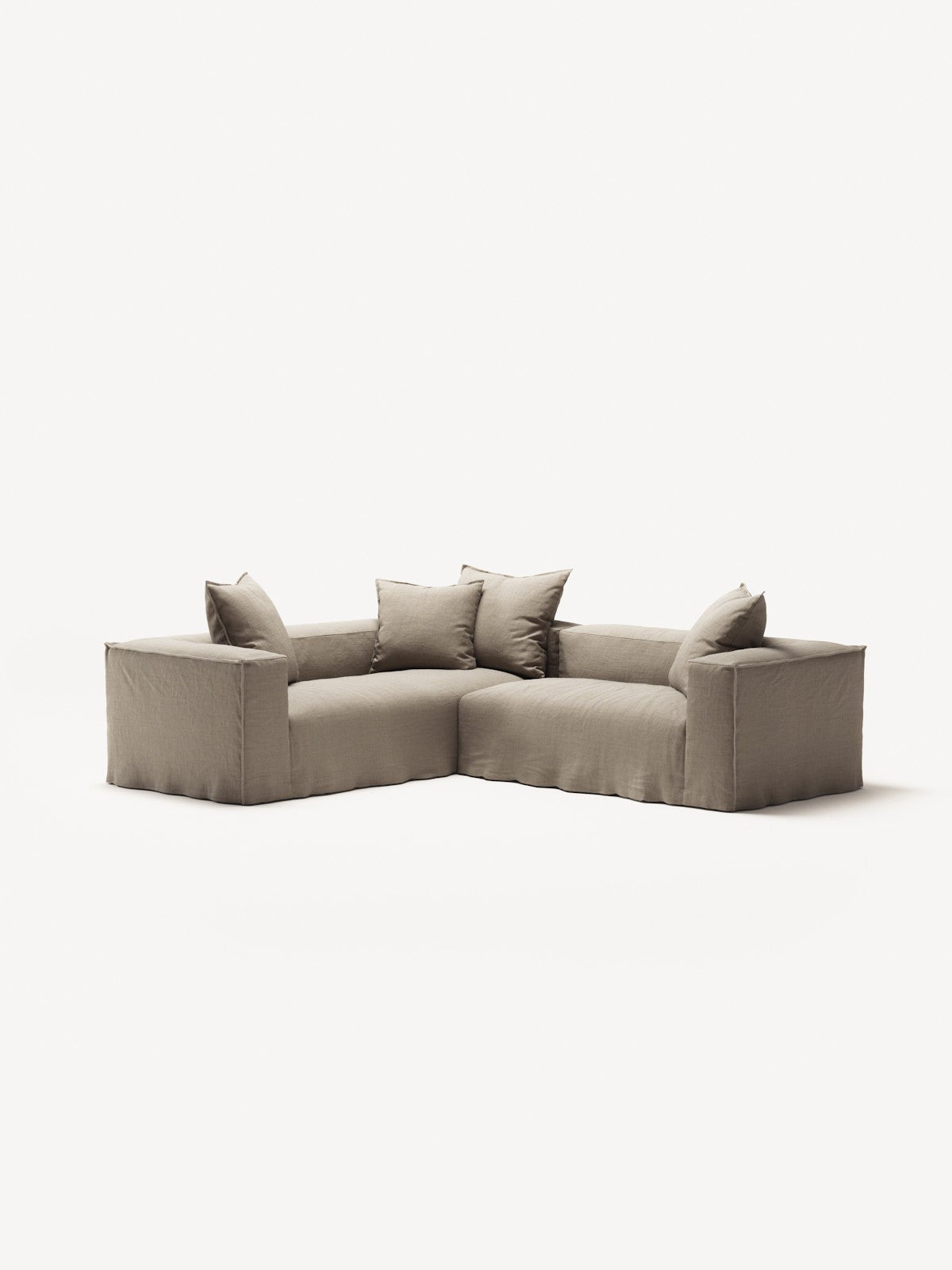 NOMAD - 4 Seat Corner - Left - Pure Linen Sandy Beige