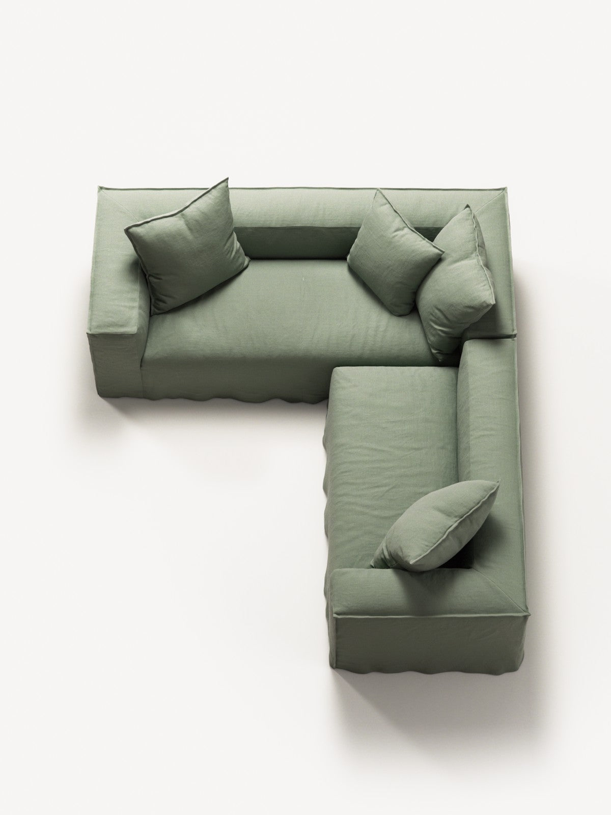NOMAD - 4 Seat Corner - Left - Pure Linen Vivid Green