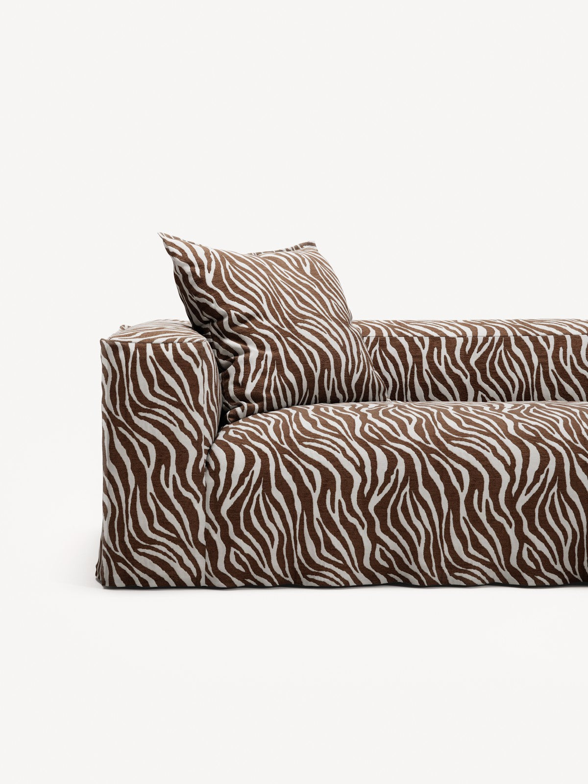NOMAD - 4 Seat Corner - Right - Chenille Jacquard Zebra Brown White