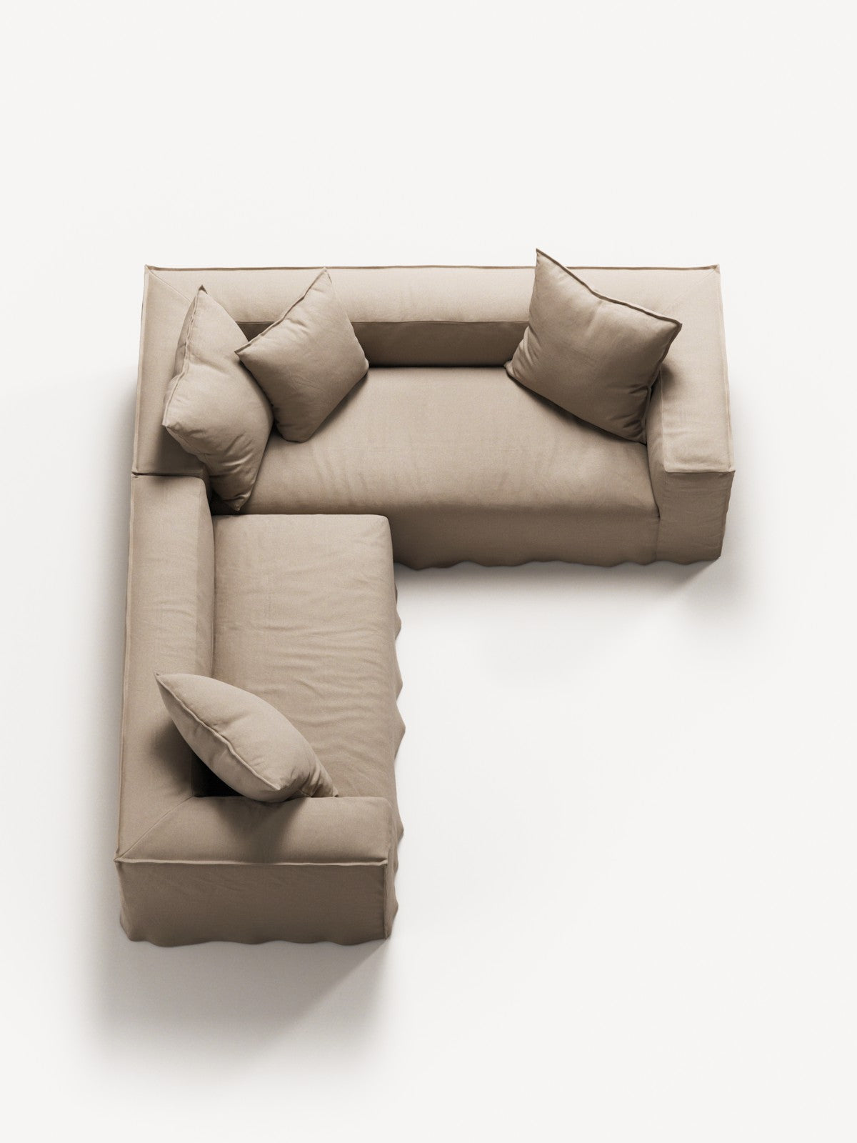 NOMAD - 4 Seat Corner - Right - Brushed Cotton Sandy Beige