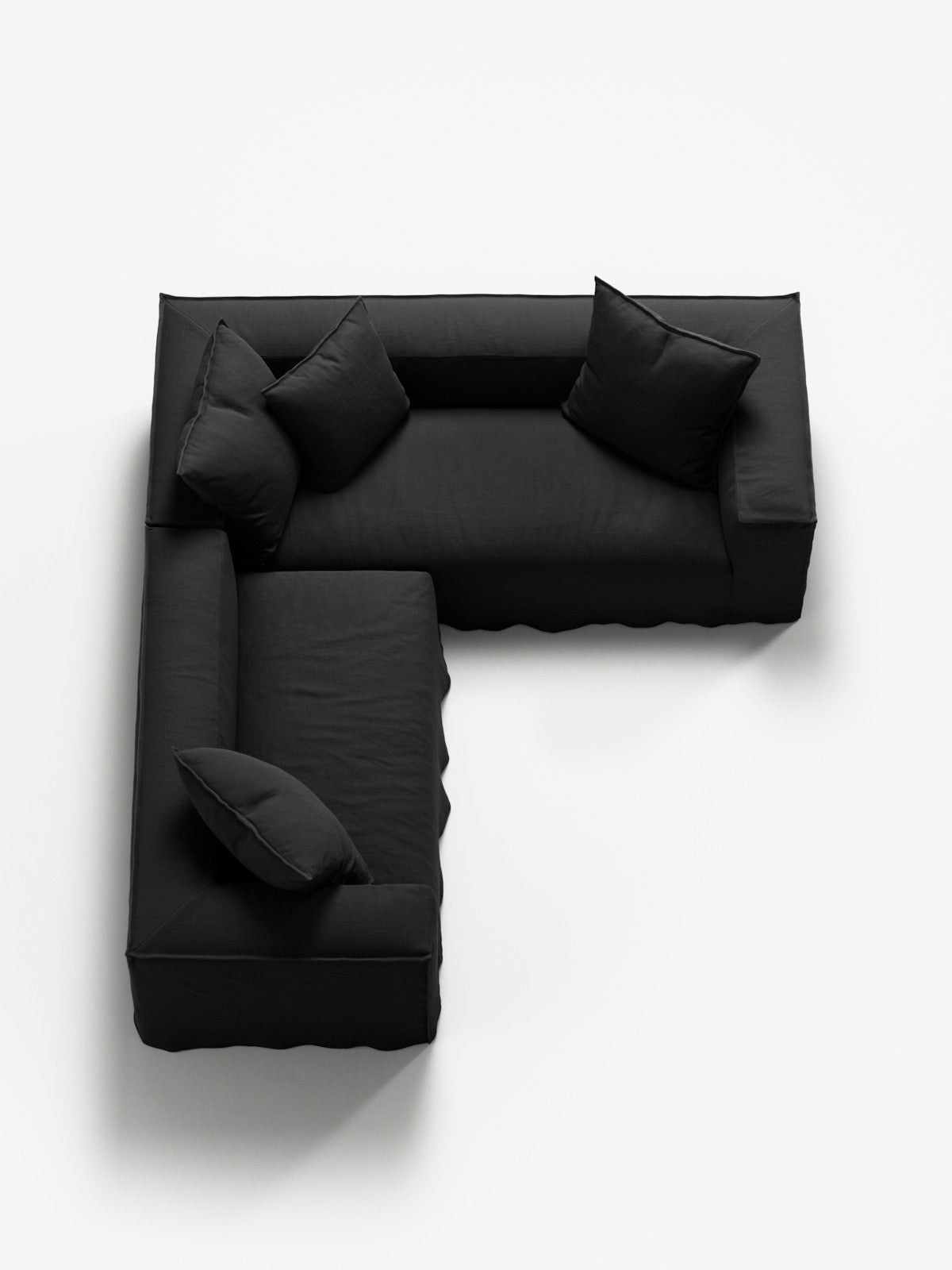 NOMAD - 4 Seat Corner - Right - Pure Linen Dark Charcoal