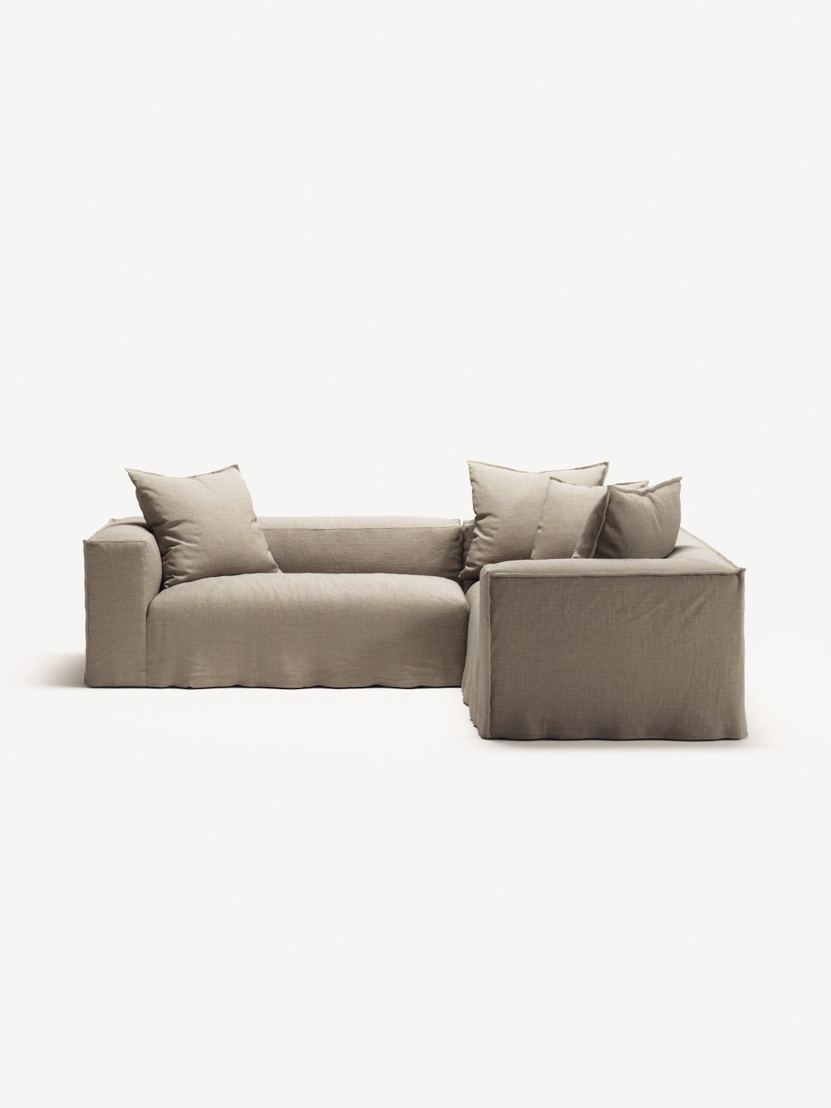 NOMAD - 4 Seat Corner - Right - Pure Linen Sandy Beige