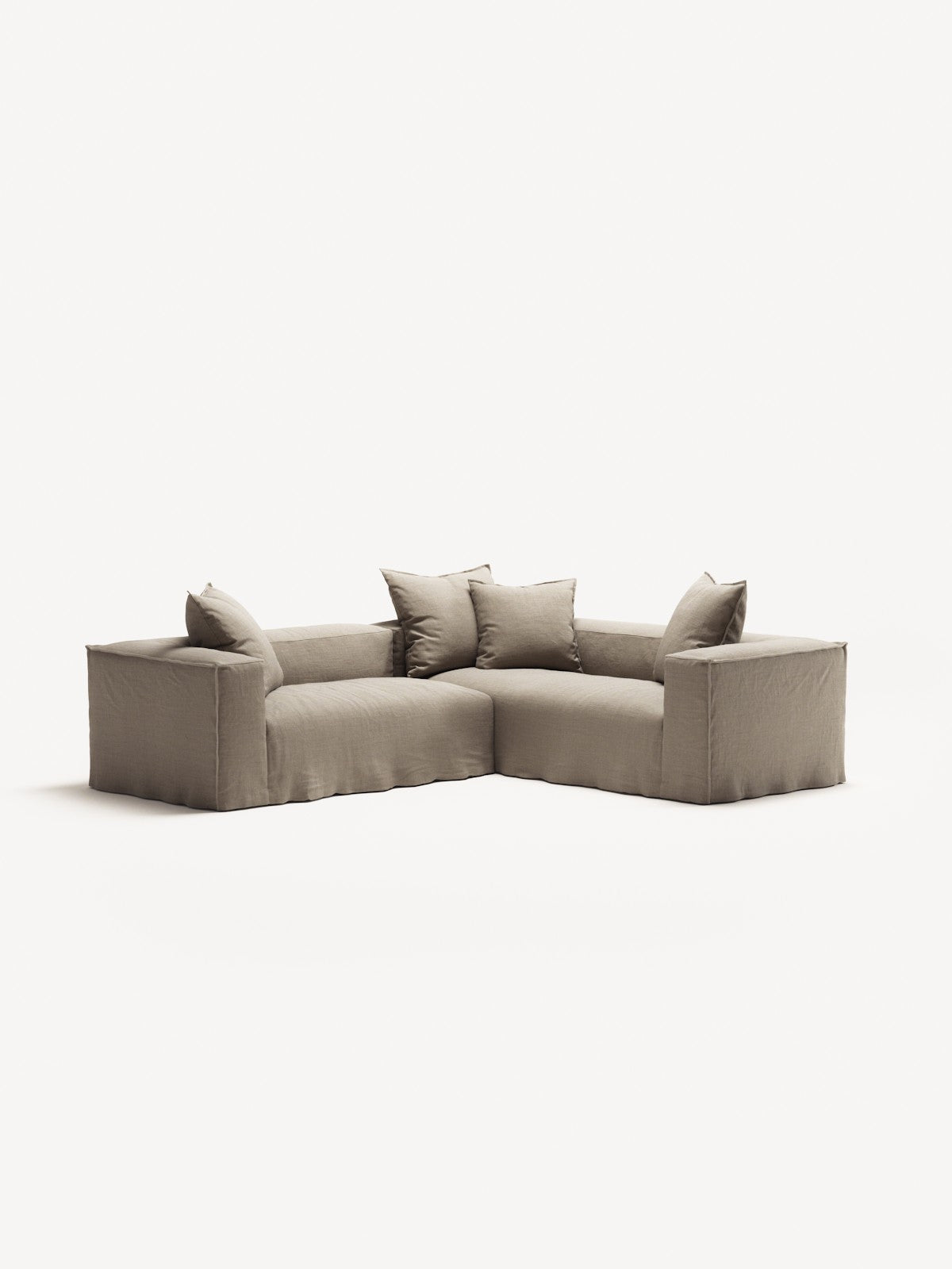 NOMAD - 4 Seat Corner - Right - Pure Linen Sandy Beige