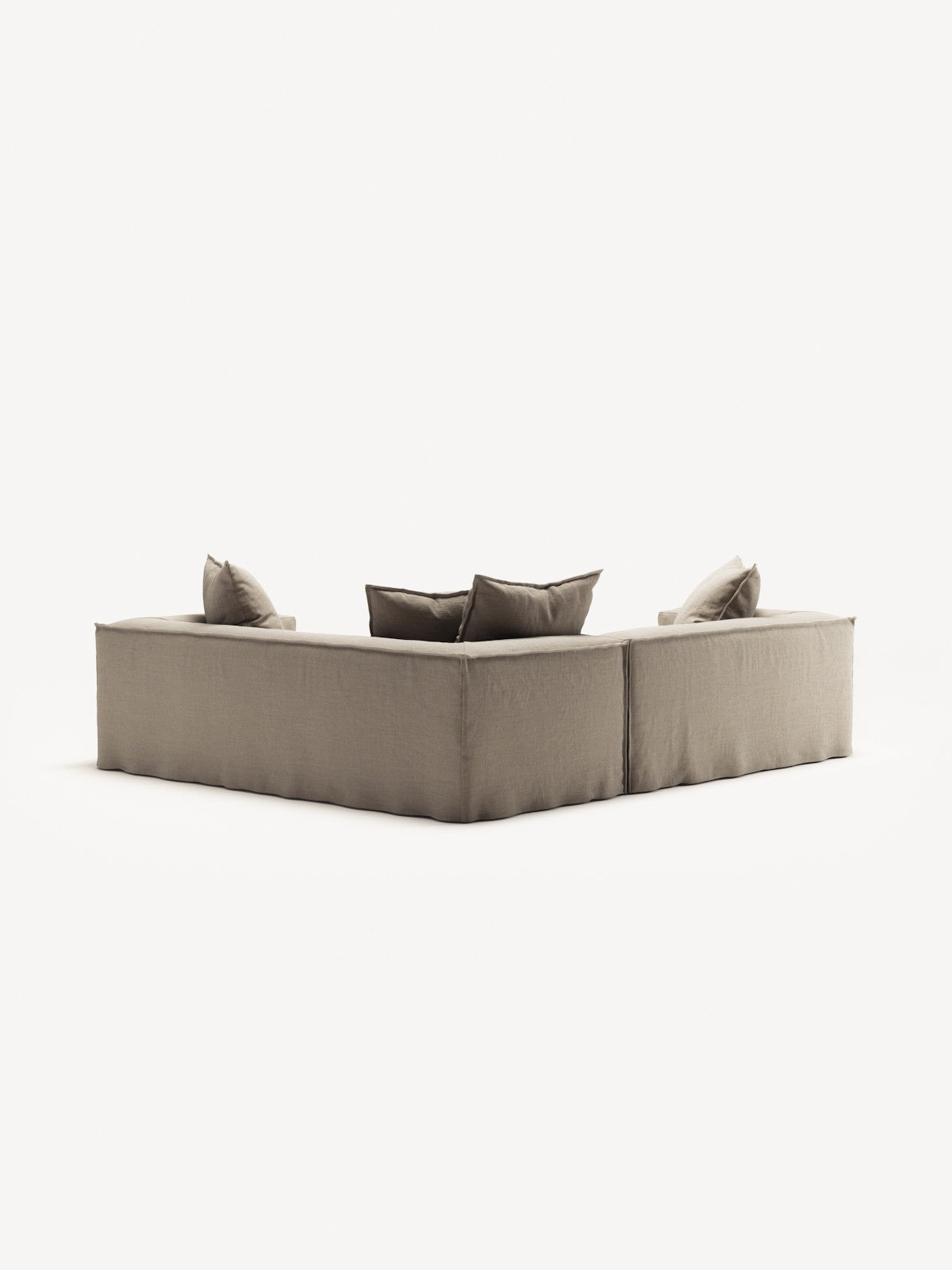 NOMAD - 4 Seat Corner - Right - Pure Linen Sandy Beige