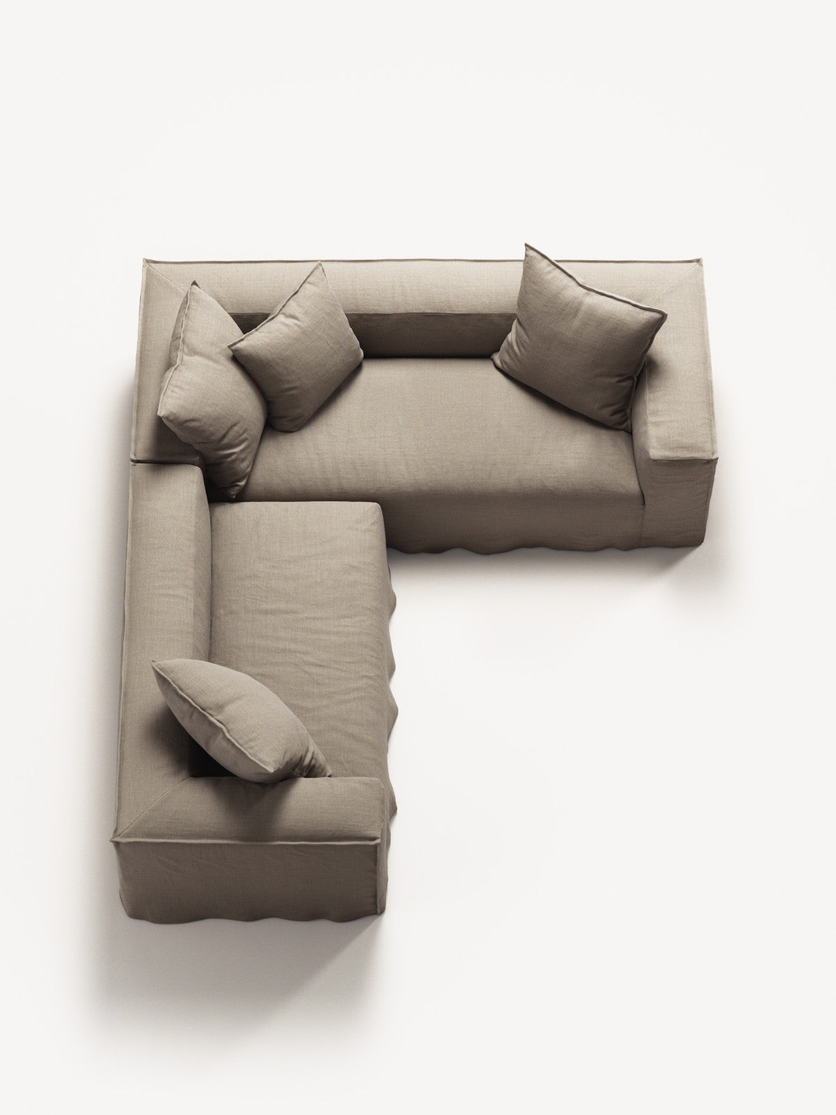 NOMAD - 4 Seat Corner - Right - Pure Linen Sandy Beige