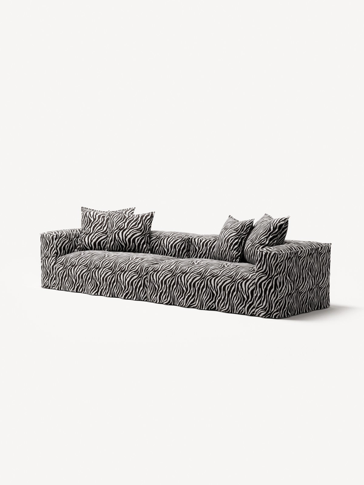 NOMAD - 4 Seat - Chenille Jacquard Zebra Black White