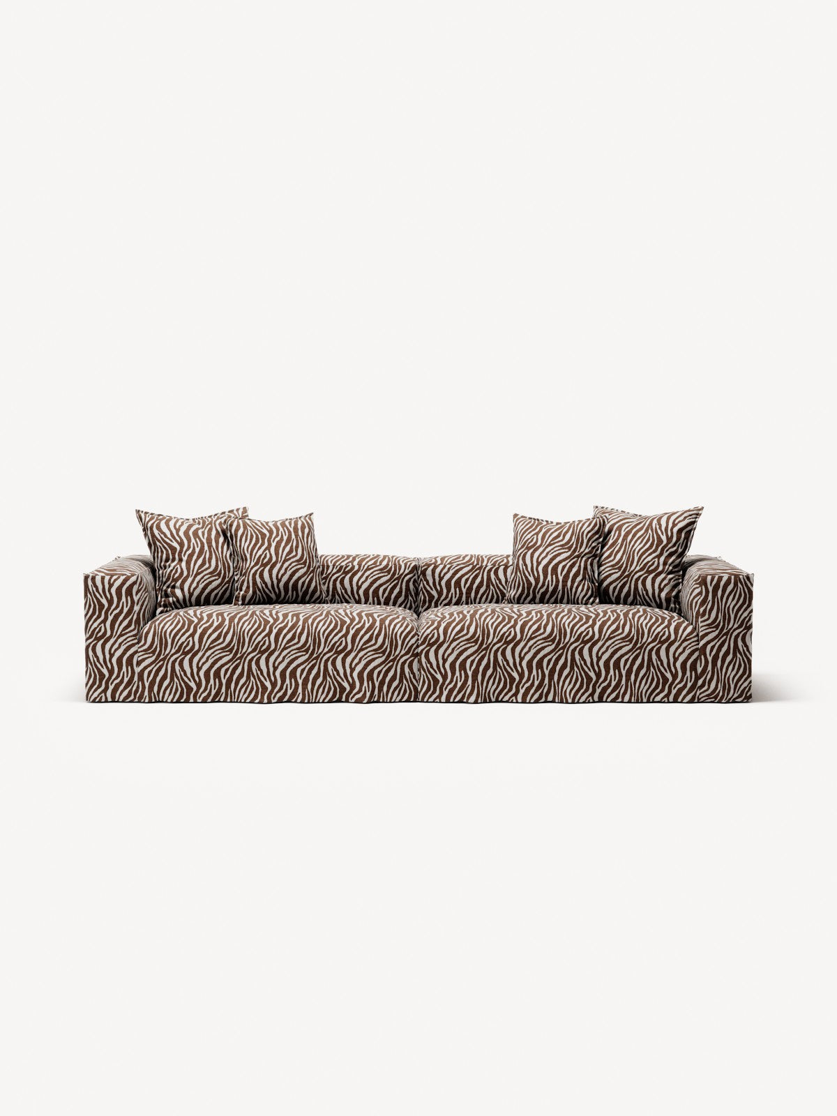 NOMAD - 4 Seat - Chenille Jacquard Zebra Brown White