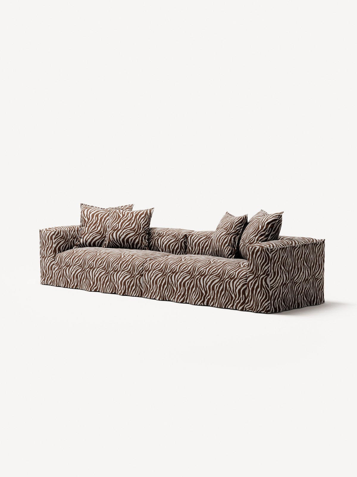 NOMAD - 4 Seat - Chenille Jacquard Zebra Brown White