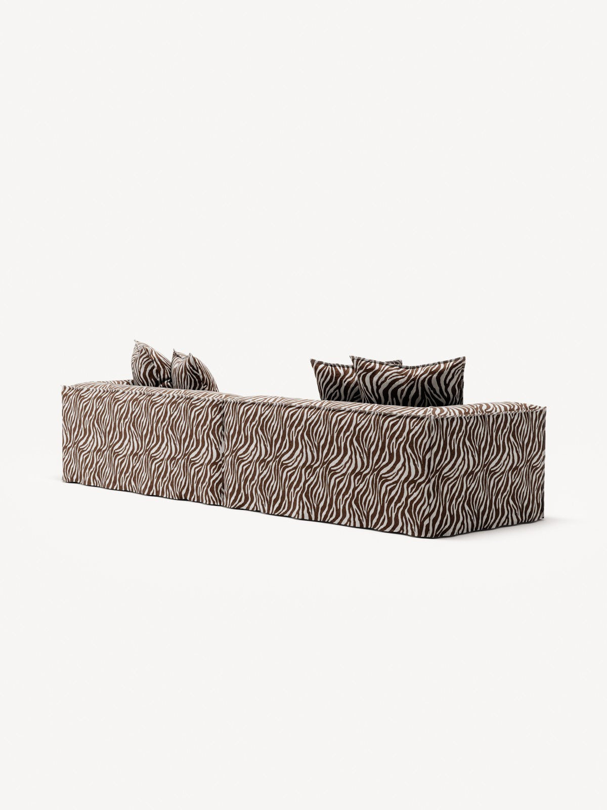 NOMAD - 4 Seat - Chenille Jacquard Zebra Brown White