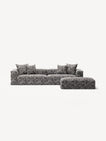 NOMAD - 4 Seater with Pouf - Chenille Jacquard Zebra Black White