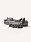 NOMAD - 4 Seater with Pouf - Chenille Jacquard Zebra Black White