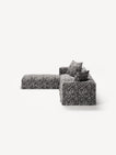 NOMAD - 4 Seater with Pouf - Chenille Jacquard Zebra Black White