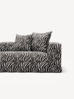 NOMAD - 4 Seater with Pouf - Chenille Jacquard Zebra Black White