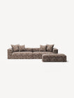 NOMAD - 4 Seater with Pouf - Chenille Jacquard Zebra Brown White