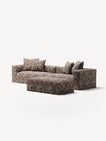 NOMAD - 4 Seater with Pouf - Chenille Jacquard Zebra Brown White
