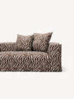 NOMAD - 4 Seater with Pouf - Chenille Jacquard Zebra Brown White