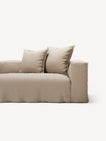 NOMAD - 4 Seater with Pouf - Brushed Cotton Sandy Beige