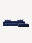 NOMAD - 4 Seater with Pouf - Brushed Cotton Dark Blue