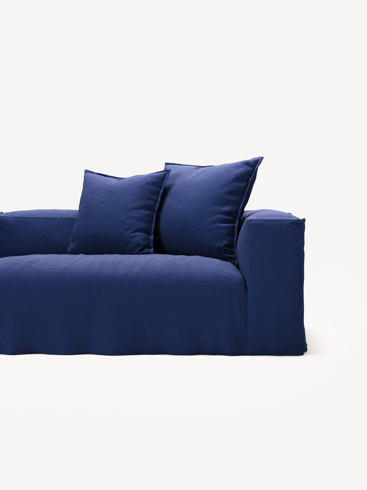 NOMAD - 4 Seater with Pouf - Brushed Cotton Dark Blue