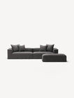 NOMAD - 4 Seater with Pouf - Brushed Cotton Dark Gray