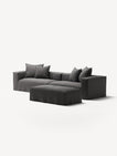 NOMAD - 4 Seater with Pouf - Brushed Cotton Dark Gray