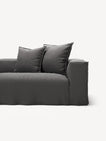 NOMAD - 4 Seater with Pouf - Brushed Cotton Dark Gray