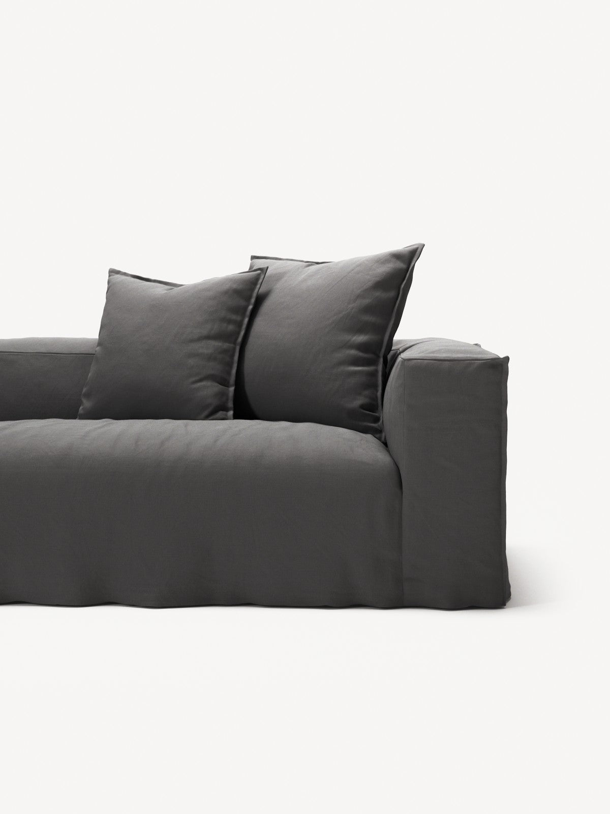 NOMAD - 4 Seater with Pouf - Brushed Cotton Dark Gray