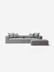NOMAD - 4 Seater with Pouf - Brushed Cotton Light Gray