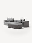 NOMAD - 4 Seater with Pouf - Brushed Cotton Light Gray