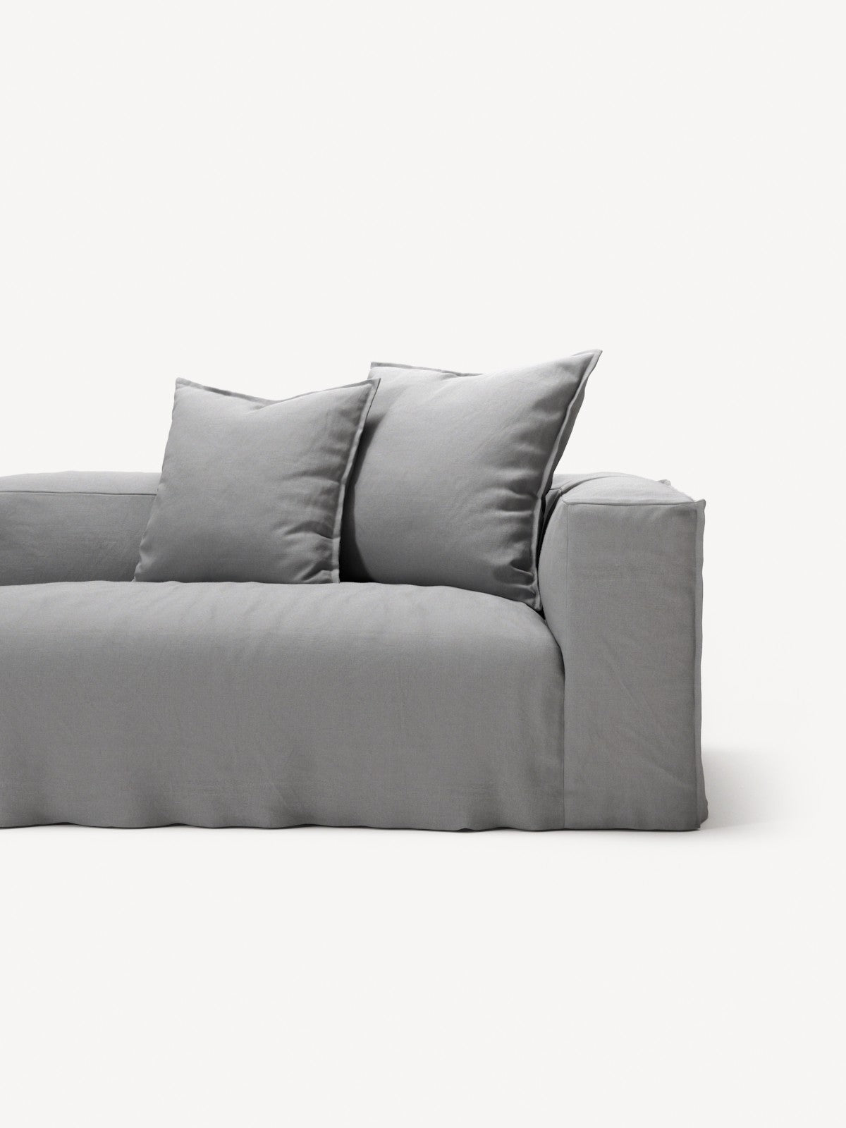 NOMAD - 4 Seater with Pouf - Brushed Cotton Light Gray