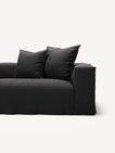 NOMAD - 4 Seater with Pouf - Pure Linen Dark Charcoal