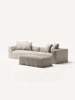 NOMAD - 4 Seater with Pouf - Pure Linen Off-White